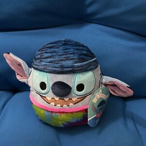 Original SquishMallows Tie Dye Stitch With Hat Size 7 “ Inch Disney NWTS